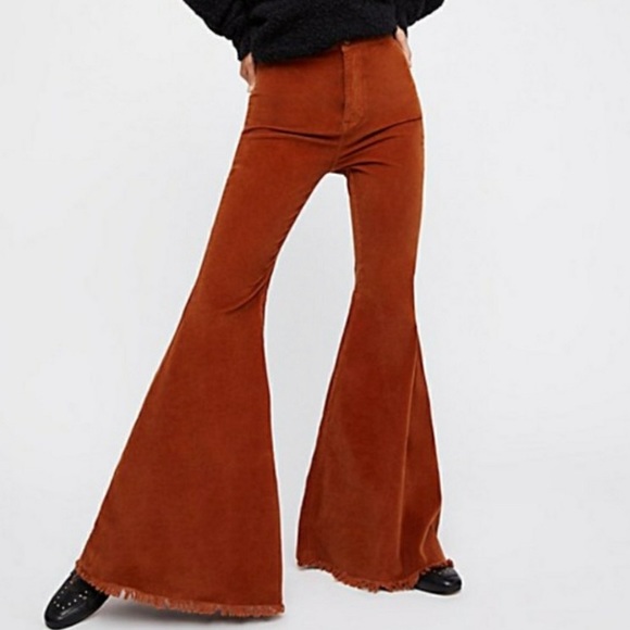 Free People Corduroy Bell Bottom Pants Sz 26 - Picture 5 of 8